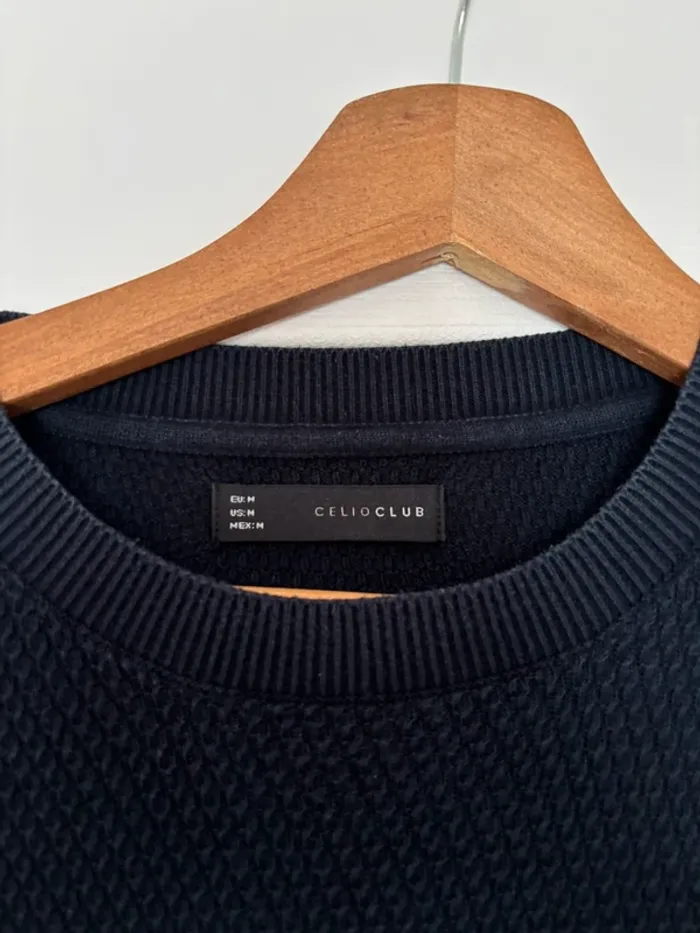 Pull en maille bleu marine Celio Taille M - photo numéro 2