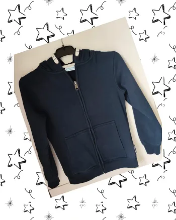 🧥 Gilet zippé bleu marine garçon – Taille 10 ans – Bon état