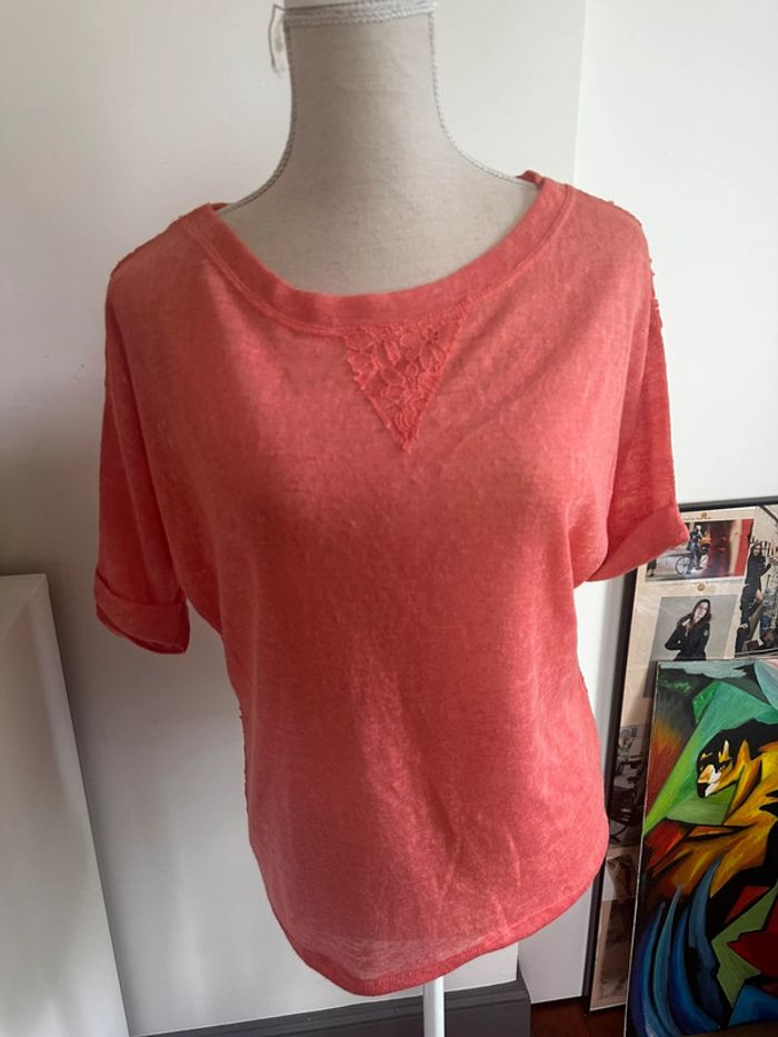 🌺 T-shirt fluide saumon – Pense à toi🌺