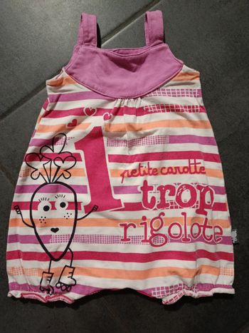 Combishort fille 9-12 mois