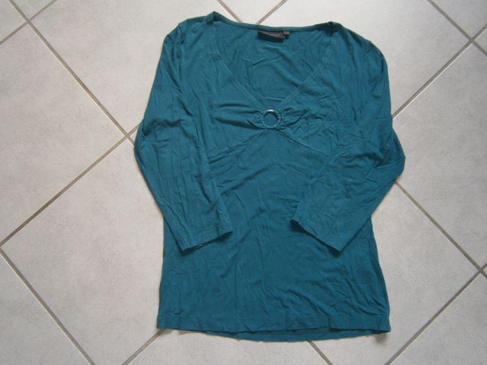 Tee-shirt ML bleu canard KIABI Taille 38