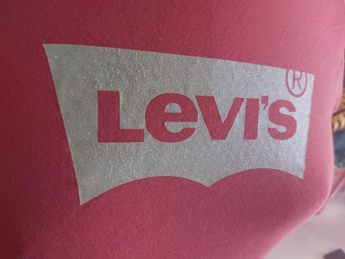 Tee-shirt rose et blanc pailleté Levi's - photo numéro 3