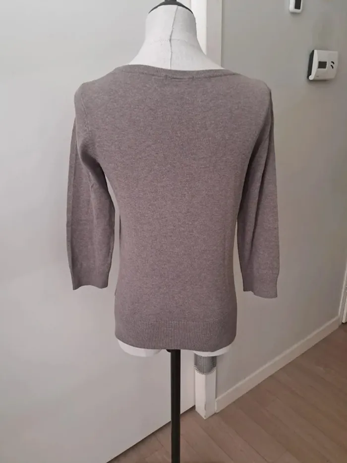 Pull manche 3/4 marron h&m - photo numéro 2