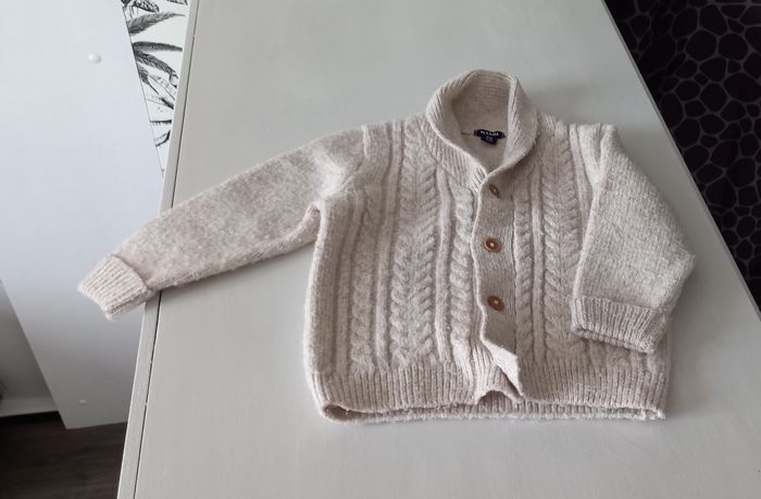 Gilet lainage beige Kiabi - photo numéro 3