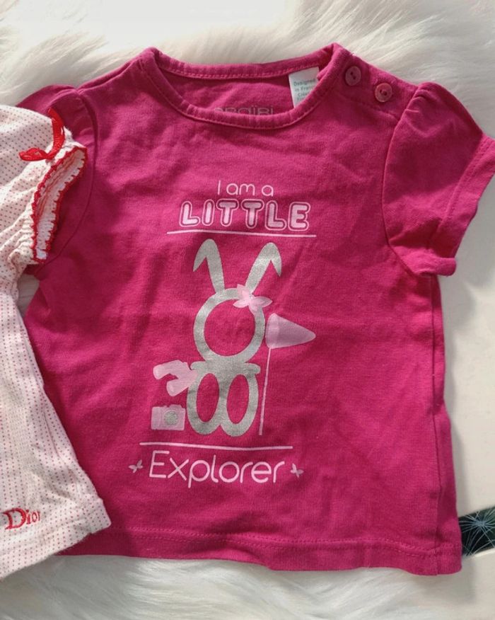 Lot tee-shirt manches courtes bébé fille - photo numéro 2