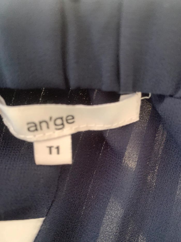 Jupe longue Ange plissée bleu marine taille 36 - photo numéro 5