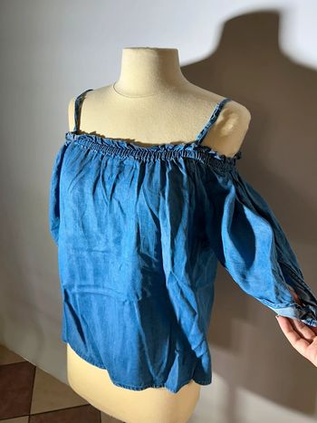 Top épaules dénudées en jean