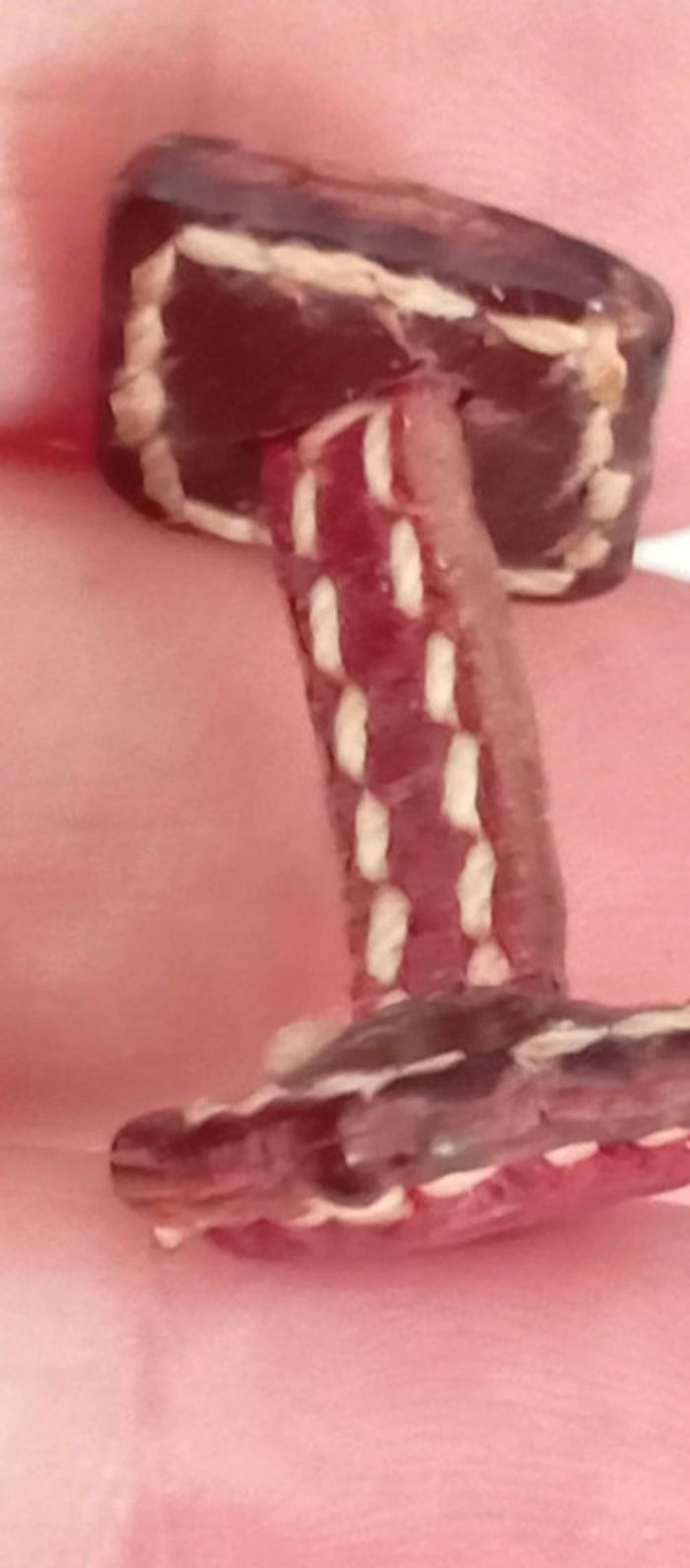 Boutons de manchette vintage en cuir - photo numéro 8