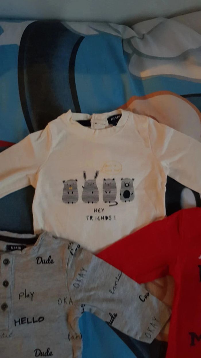 Lot de 3 tee-shirts garçon manches longues taille 3 mois - photo numéro 2