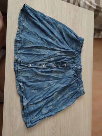 Jupe jeans fleuri 44 fluide