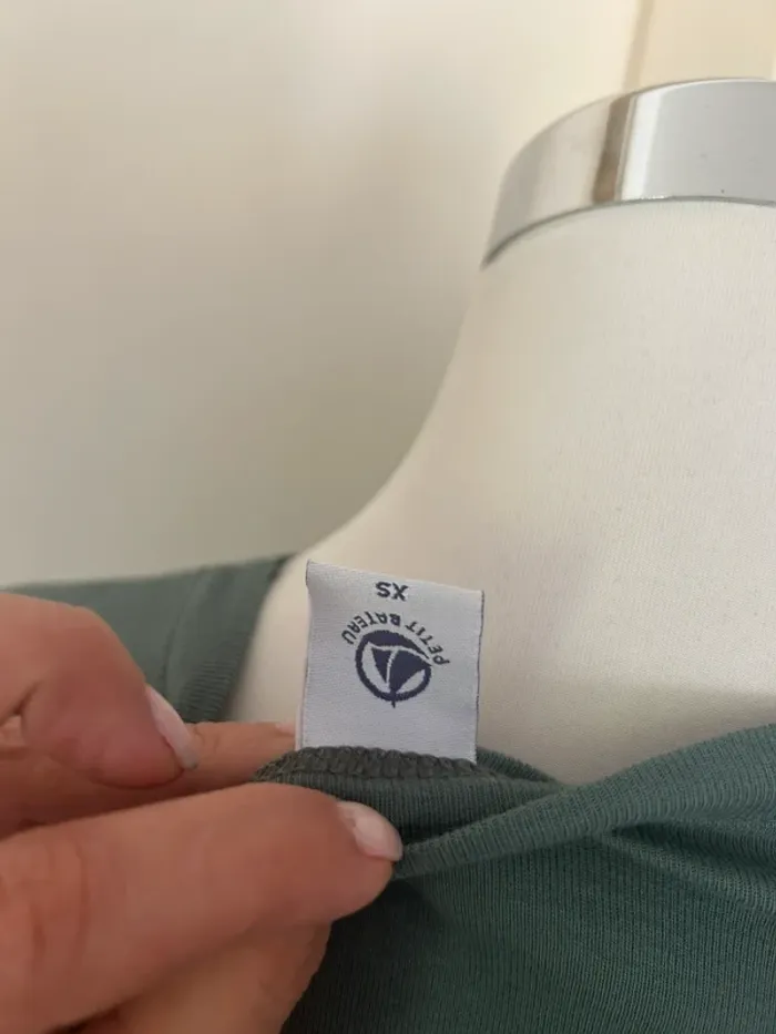 Petit bateau, T-shirt manches longues vert d’eau taille XS - photo numéro 4