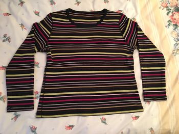 Tshirt rayé multicolore taille 42