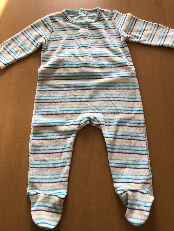 pyjamas en velours garcon tex baby 9 mois 71 cm