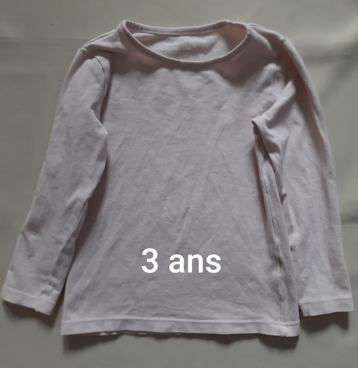 Maillot de corps manches longues rose pâle fille - Orchestra - 3 ans