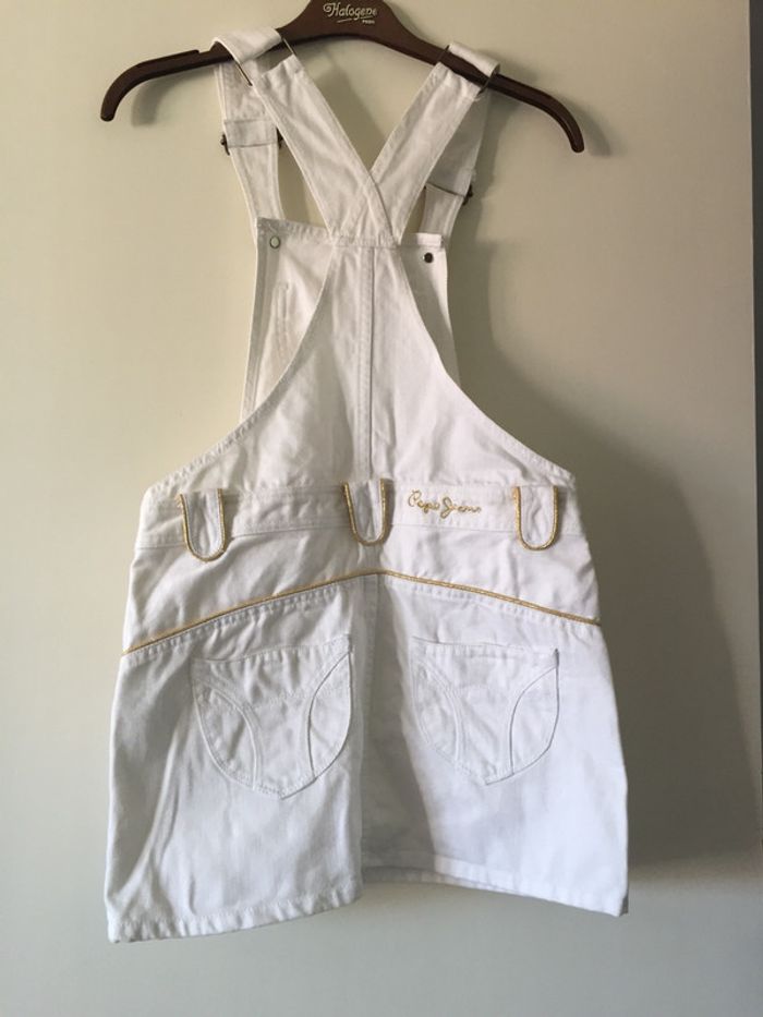 Robe salopette blanche Pepe Jeans Taille S - photo numéro 2