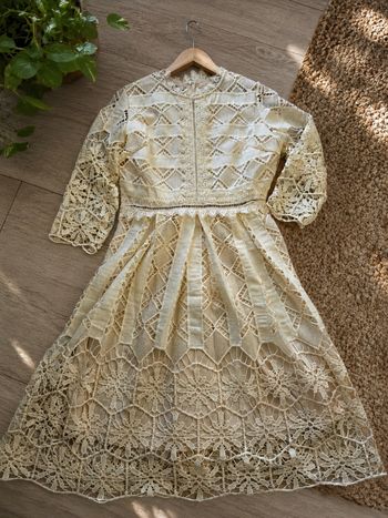Robe bohème dentelle écru style vintage cérémonie mariage 🌿✨