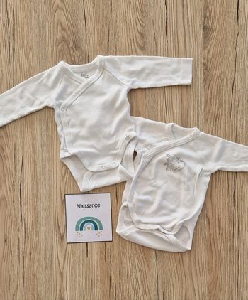 Lot de 2 bodies mixtes naissance