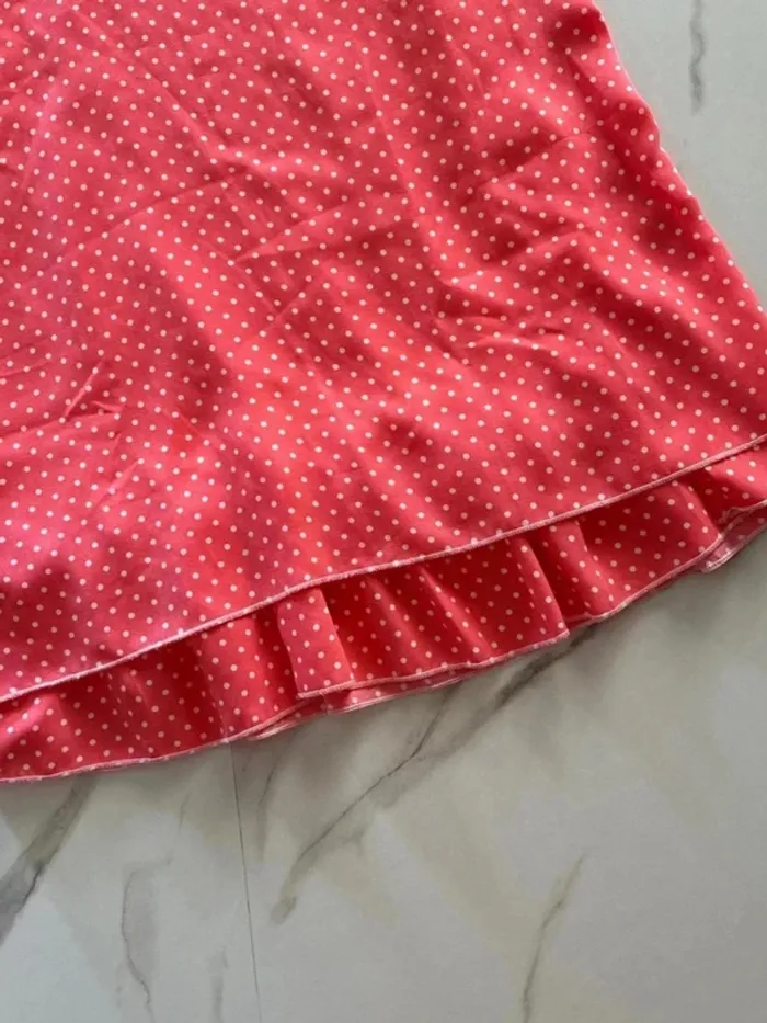 Robe corail à pois blancs – Taille 10 ans - photo numéro 3