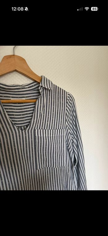 Blouse à rayures et doré