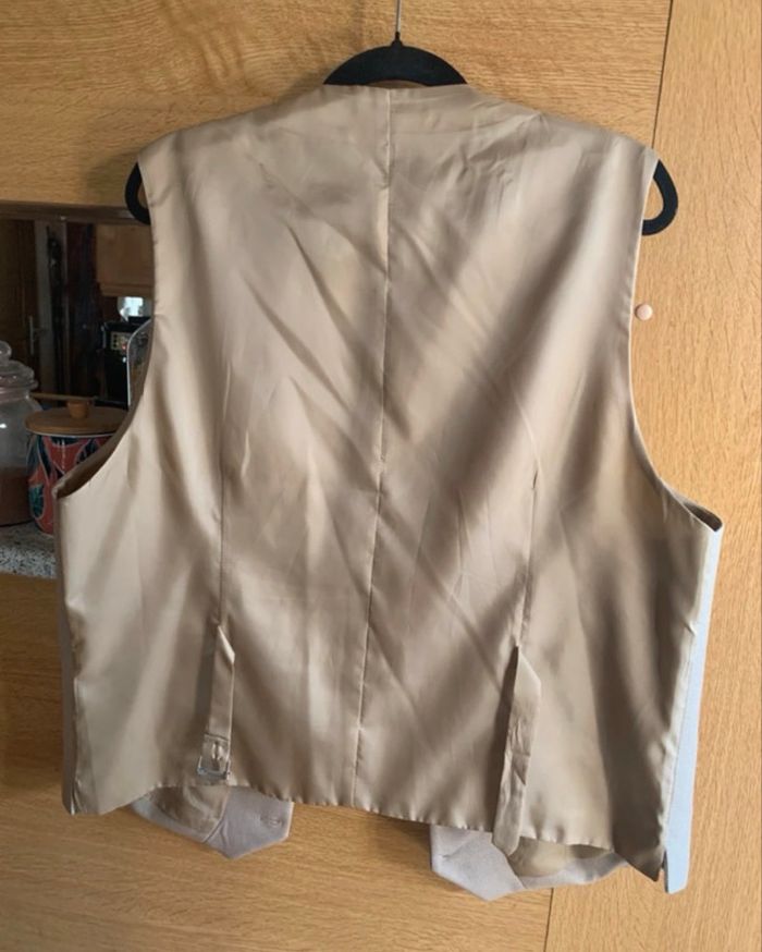Gilet de costume beige - photo numéro 5