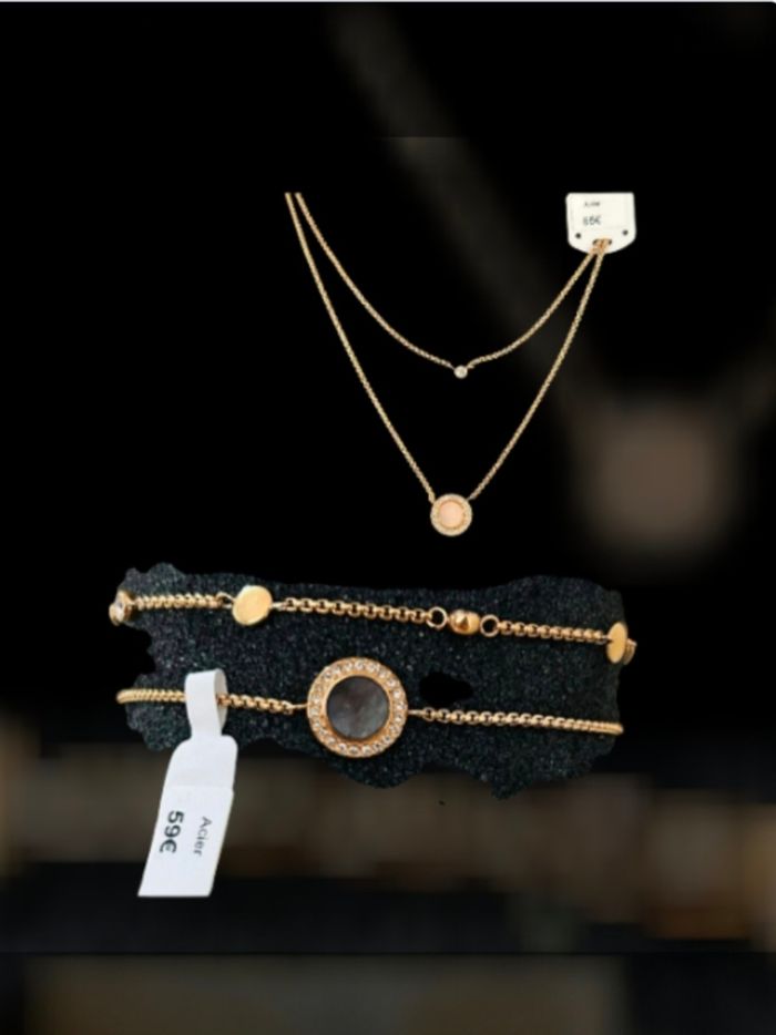 Parure collier et bracelet fossil rosegold - photo numéro 6