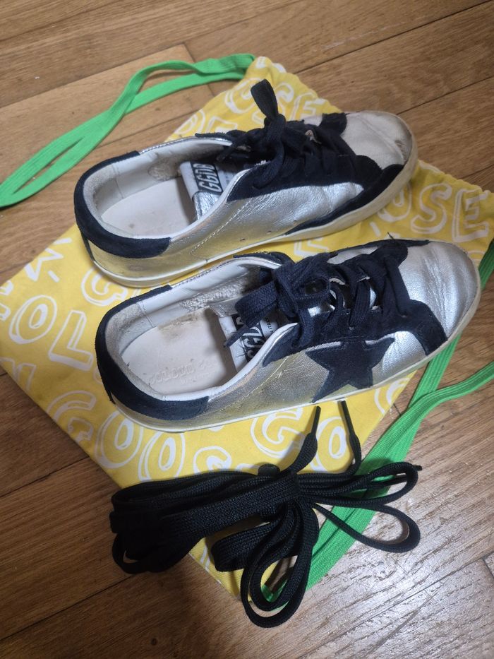 Basket fille golden goose argenté bleu marine 33 - photo numéro 9