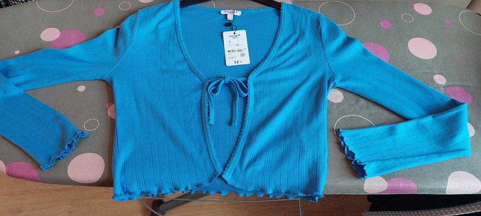 Joli gilet/cardigan court femme Jennyfer S bleu neuf - photo numéro 4