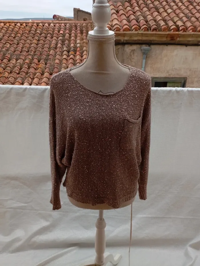 Pull en maille Derhy avec sequins taille 40