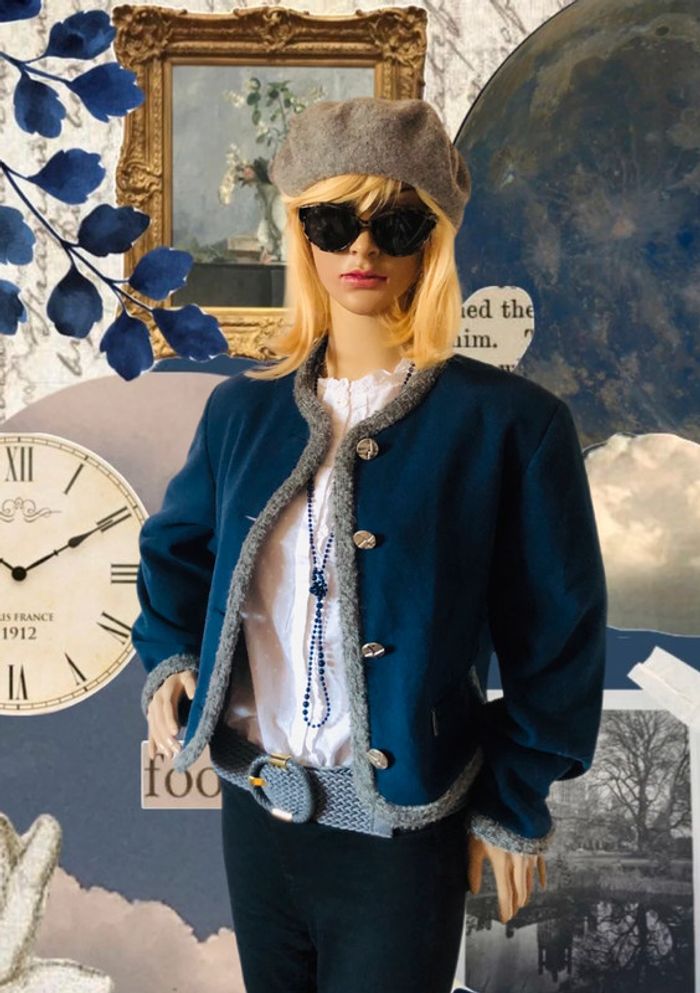 🇦🇹Jolie petite veste courte vintage cottagecore en laine Tyrolean Trachen style wool jacket🇦🇹 - photo numéro 4