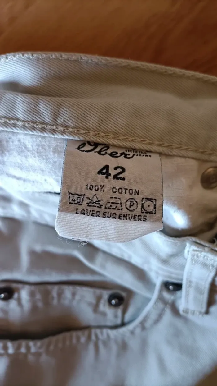 Pantalon toile beige - Marque Ober - Vintage - photo numéro 3