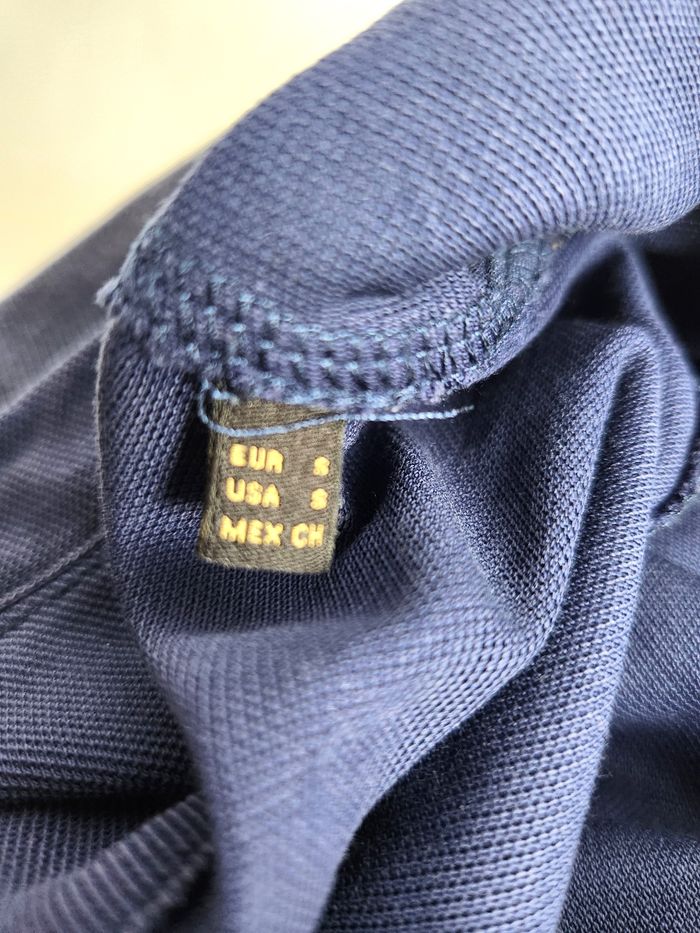 Polo Massimo Dutti Homme Marine Taille S Col Rayé Broderie Blason Casual - photo numéro 7