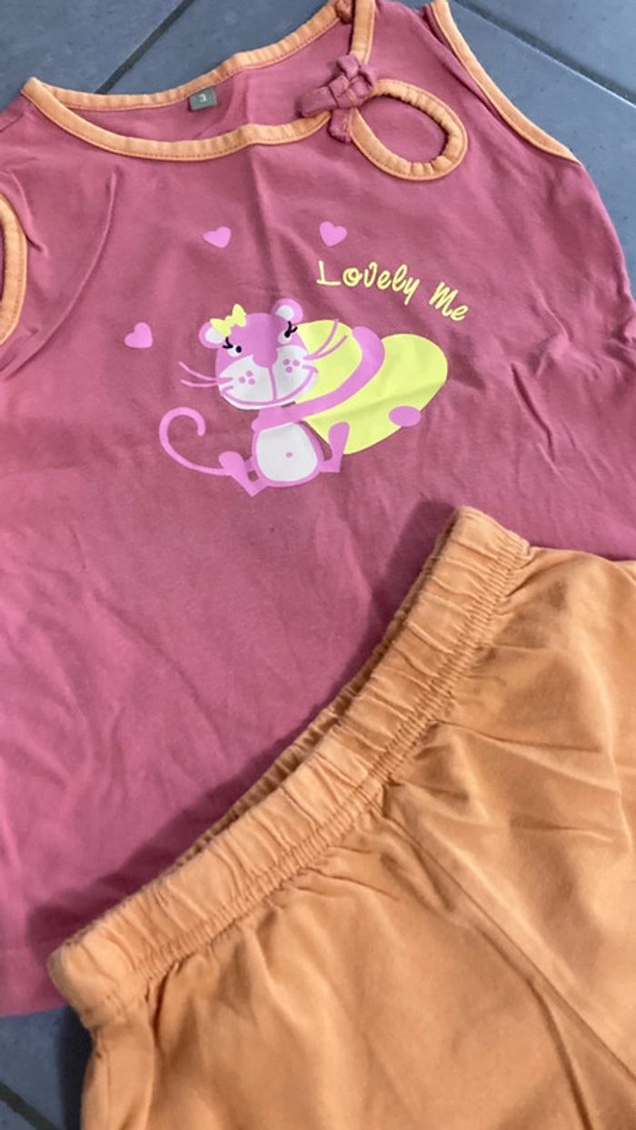 Lot ensemble short garde robe vêtement bébé fille enfant taille 3 ans - photo numéro 7