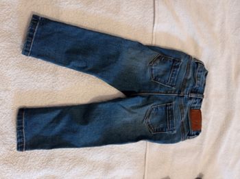 Pantalon jean pour fille effet vieilli marque tape à l'oeil taille 18 mois 80 cm réglage à la taille avec bouton