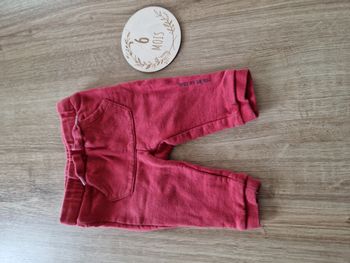 Pantalon de Jogging / Sarouel Molletonné Rouge Framboise Kiabi - 6 mois