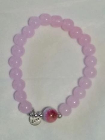 Bracelet fantaisie rose "Love"