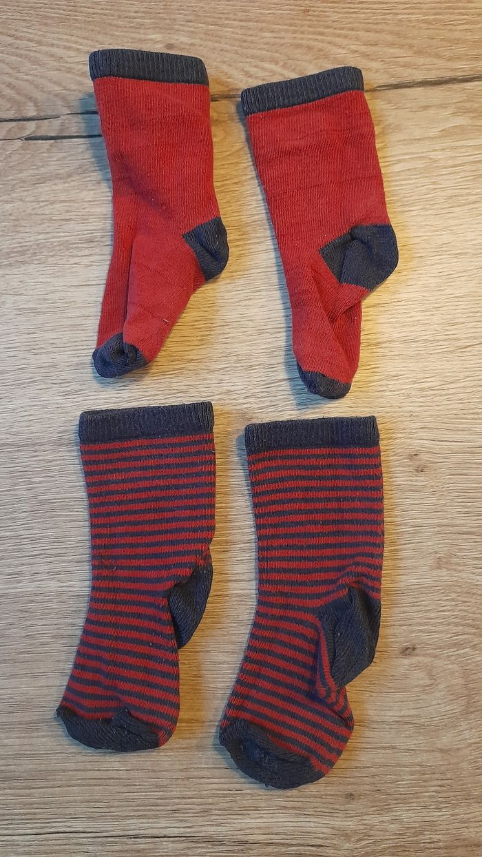 Lot de 2 paires de chaussettes rouges et noires