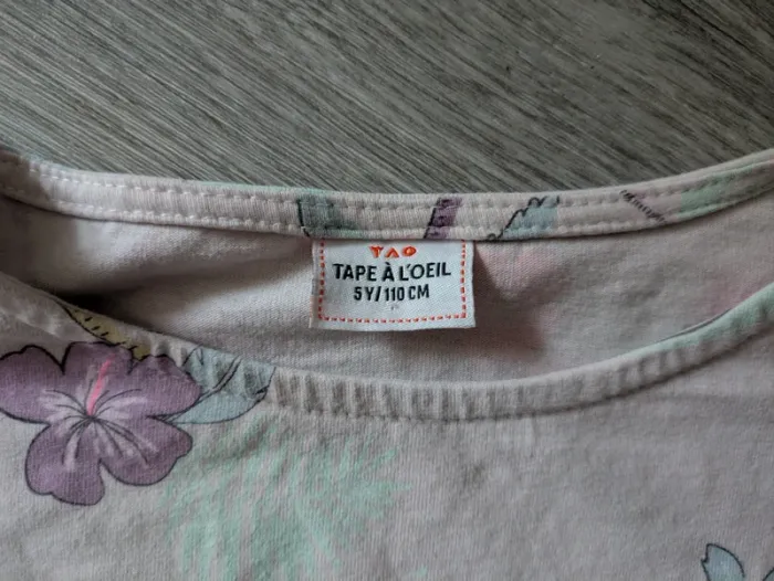 Chemise de nuit parme fleurie TAO 5 ans - photo numéro 3