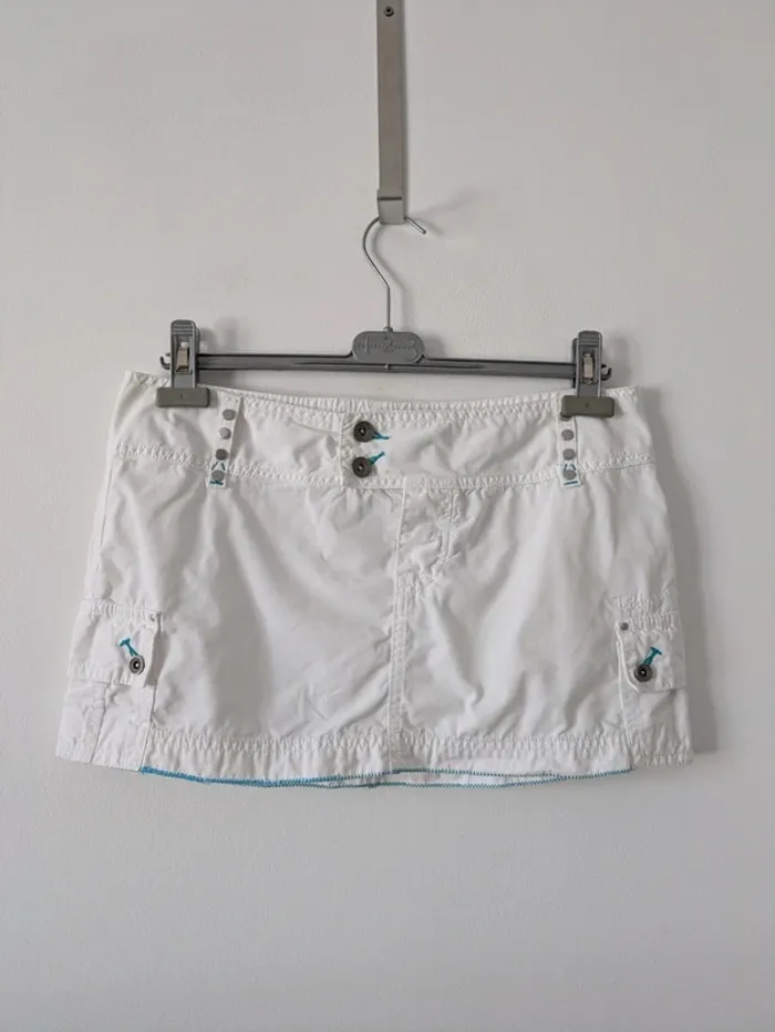 Mini-jupe d'été blanche en coton - Teddy Smith - taille 30 (FR40)