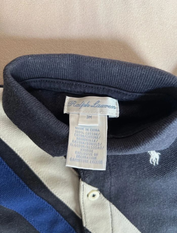 Combishort polo piqué de coton manches courtes 3 mois - Ralph Lauren - photo numéro 4