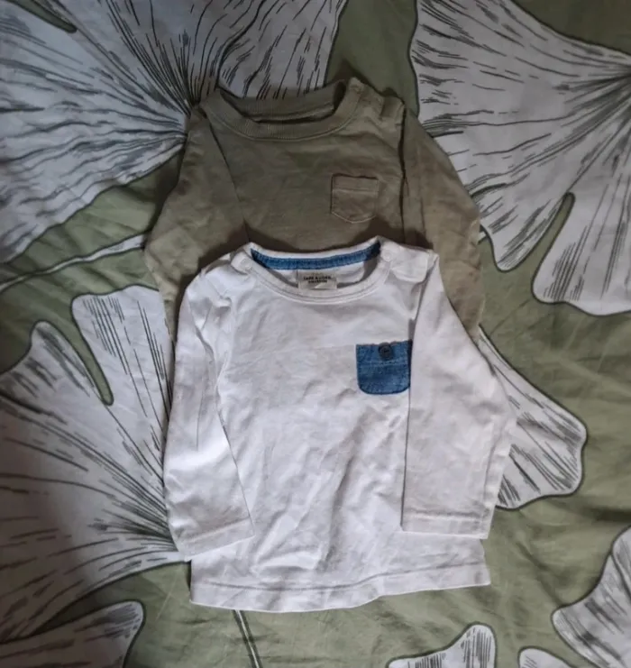 2 t shirt manches longues 3 mois - photo numéro 2