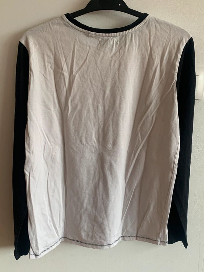 Tee Shirt maillot manches longues 14 ans Lemon Beret blanc noir imprimé tigre lunettes - photo numéro 5