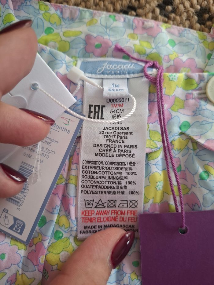Salopette 1 mois jacadi neuve - photo numéro 3