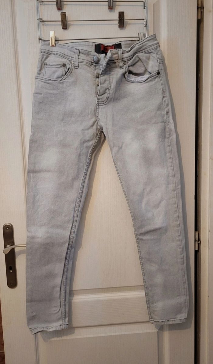 Jean skinny gris clair