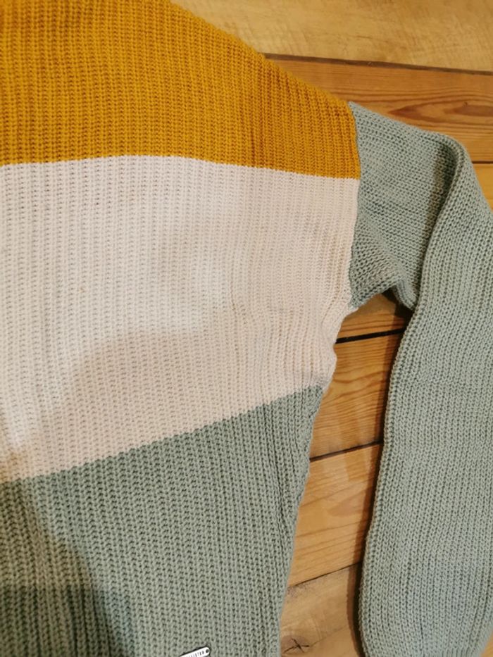 Pull crop top tricolore - photo numéro 3