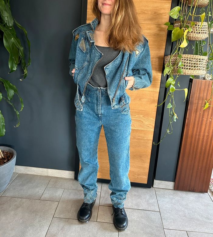 Ensemble en jean vintage années 80s