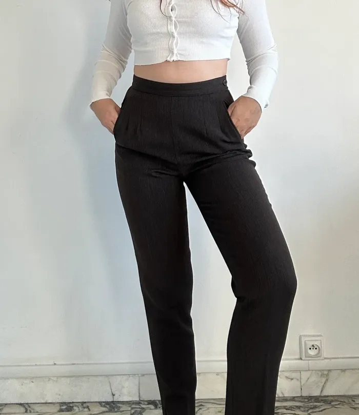 Pantalon marron vintage années 90 Caroll taille 36 - photo numéro 6