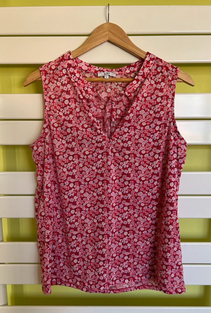 Blouse rose fleurie L