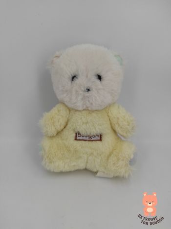 Peluche ours blanc et jaune Boulgom