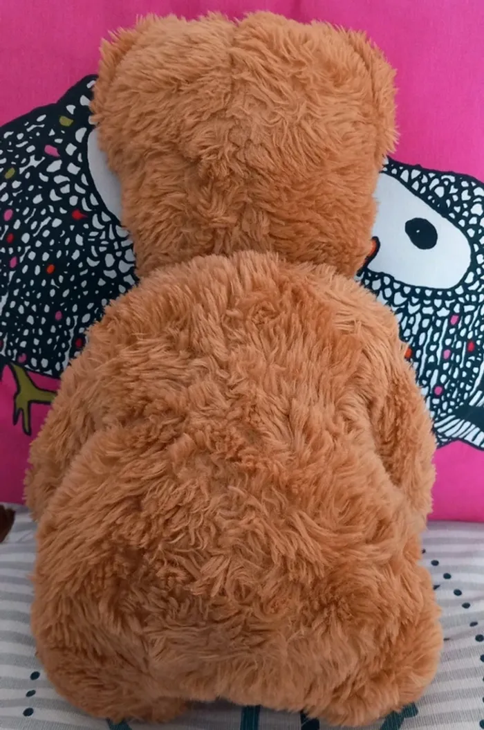 Peluche ours assis boulgom marron 38 cm - photo numéro 3