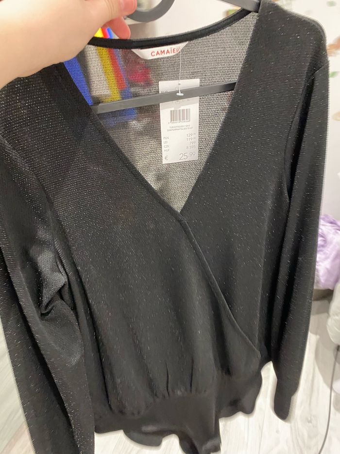 Body manches longues col V neuf Camaïeu M - photo numéro 3